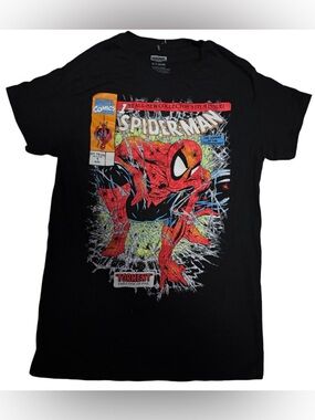 Marvel Spider-Man Graphic Tee Black Size S Comic Shirt Streetwear